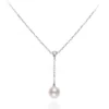 Mikimoto Akoya Cultured Pearl & Diamond 'Y' Drop Necklace 18K