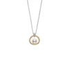 Mikimoto Akoya Cultured Pearl Circle Pendant, 18K Two Tone