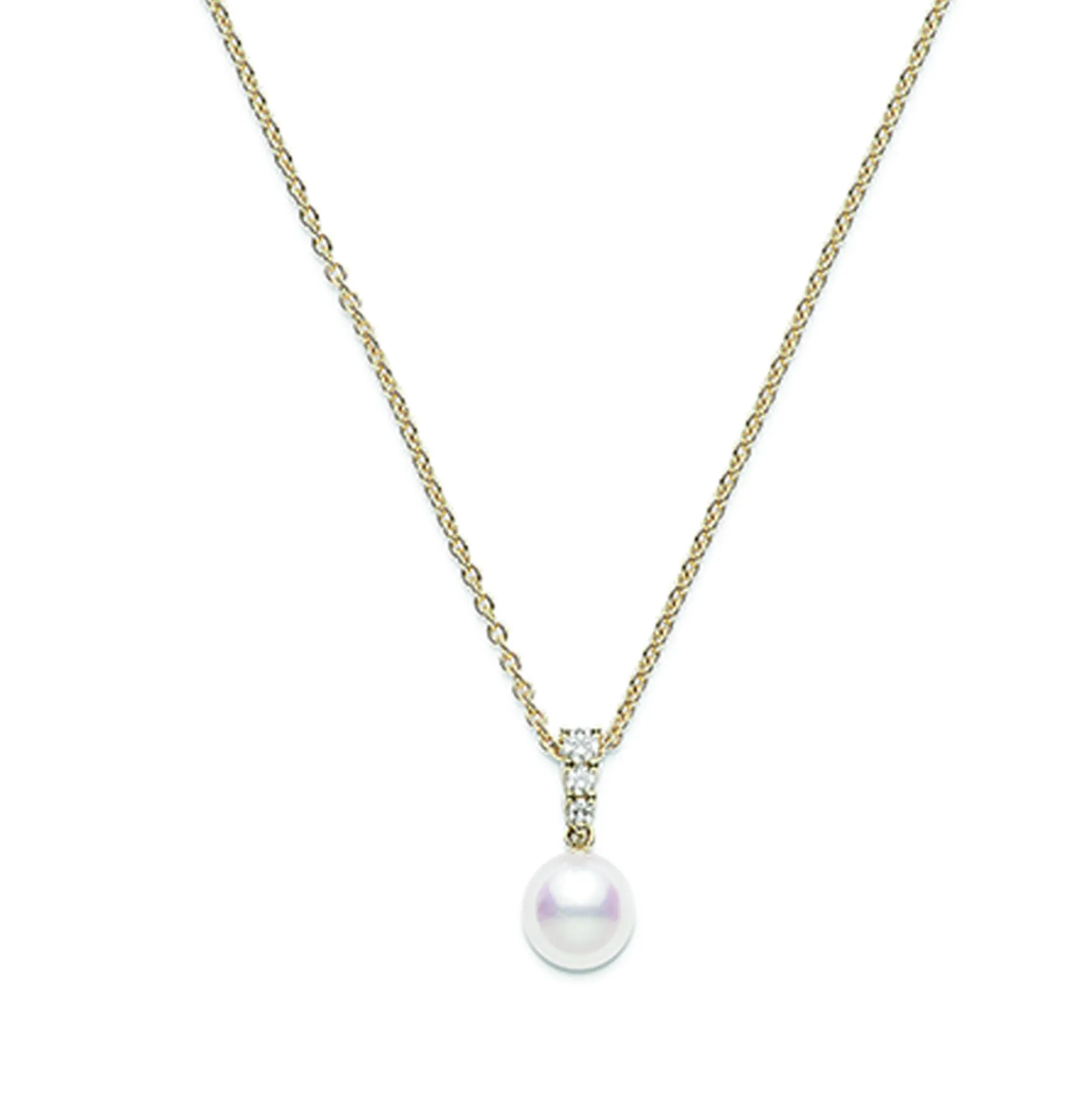 Mikimoto Akoya Cultured Pearl & Diamond Pendant 18K