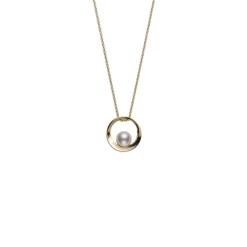 Mikimoto Akoya Cultured Pearl Circle Pendant, 18K Yellow Gold