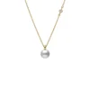 Mikimoto Akoya Cultured Pearl with Diamond Pendant, 18K Yellow Gold