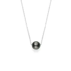 Mikimoto Black South Sea Cultured Pearl Necklace 18K