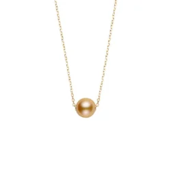Mikimoto Golden South Sea Cultured Pearl Necklace 18K