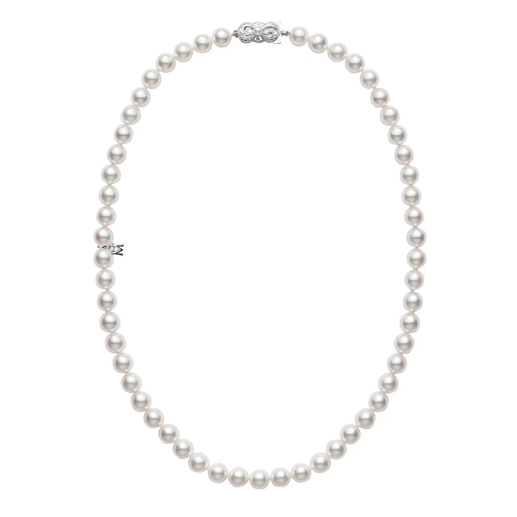 Mikimoto 16 Inch Akoya Cultured Pearl Necklace in 18K White Gold