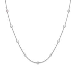 Mikimoto 18 Inch Akoya Cultured Pearl Necklace in 18K White Gold