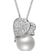 Mikimoto Les Petales Place Vendome Akoya Cultered Pearl and Diamond Pendant, 18K White Gold