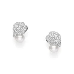 Mikimoto Les Pétales Place Vendôme Diamond and Akoya Cultured Pearl Earrings