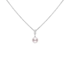 Mikimoto Morning Dew Akoya Cultured Pearl and Diamond Pendant, 18K White Gold