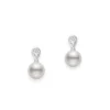 Mikimoto Morning Dew Diamond and Akoya Cultured Pearl Earrings, 18K White Gold