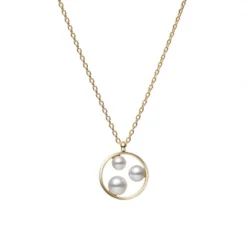 Mikimoto Open Circle Triple Akoya Cultured Pearl Necklace 18K