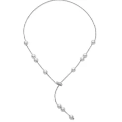Mikimoto Pearls in Motion Akoya Cultured Pearl & Diamond Necklace 18K