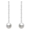 Mikimoto White South Sea Cultured Pearl & Diamond Earrings 18K