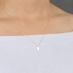 Mini Dog Tag Pendant, 14K Yellow Gold