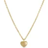 Mini Puff Heart Necklace, 14K Yellow Gold