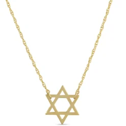 Mini Star of David Necklace, 14K Yellow Gold