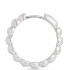 14MM Beaded Hoop Earrings, Sterling Silver