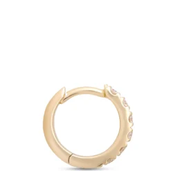 9MM Classic Round Diamond Single Hoop Earring, 14k Yellow Gold