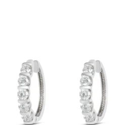 22MM Diamond Hoops, 14K White Gold