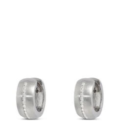 15.8MM Diamond Hoops, Sterling Silver