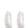 18MM Double Row Diamond Hoop Earrings,14k White Gold