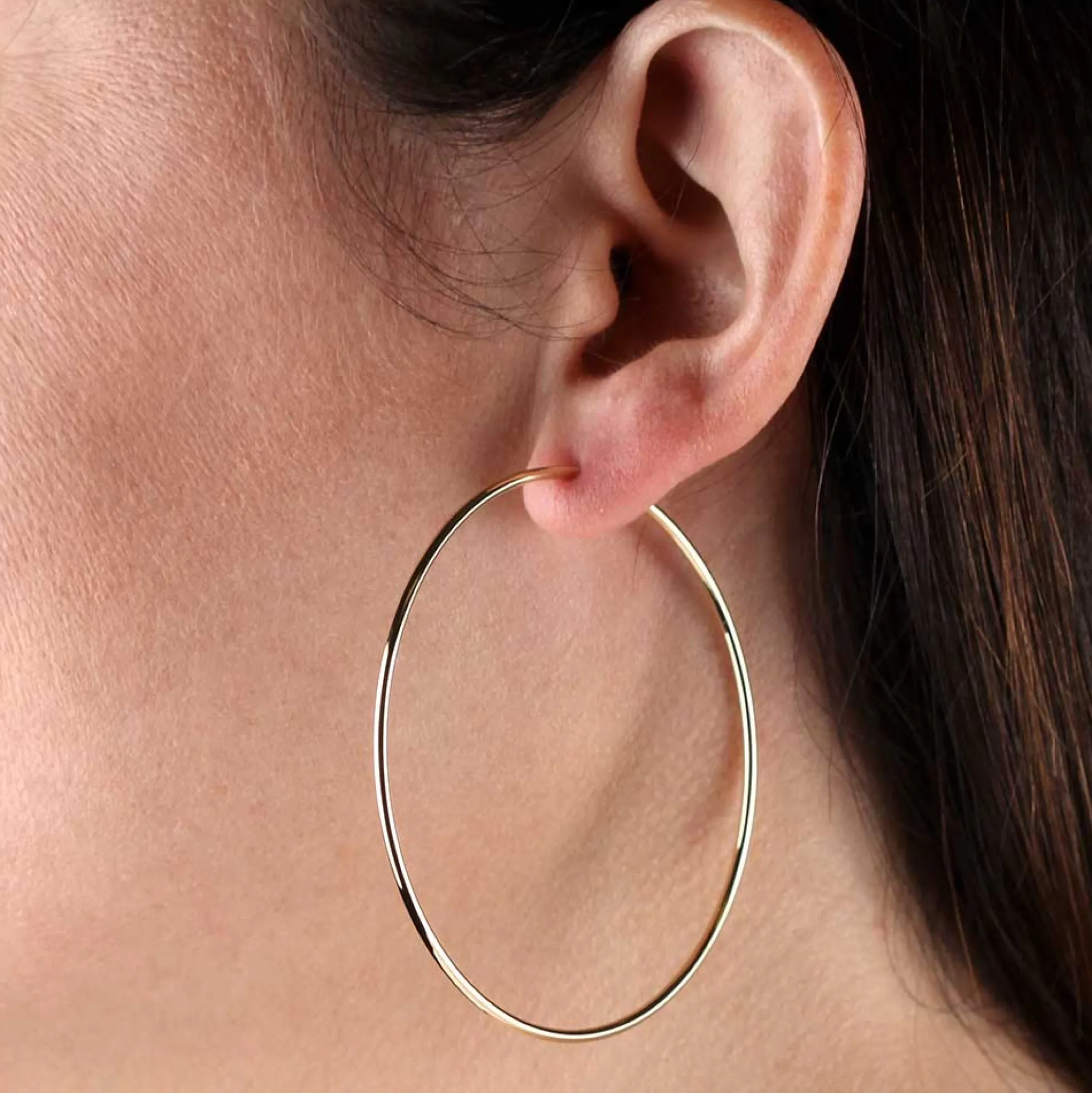60MM Endless Hoop Earrings 14K