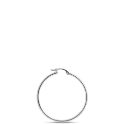 30MM Hinged Hoop Earrings, 14K White Gold