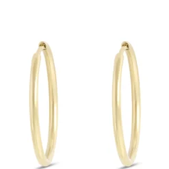 25MM Hinged Hoop Earrings, 14K Yellow Gold