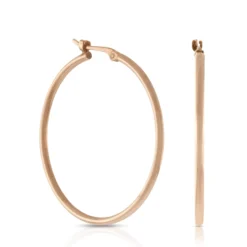30MM Hoop Earrings, 14K Rose Gold