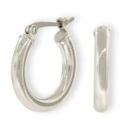 15MM Hoop Earrings, 14K White Gold
