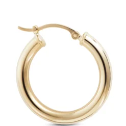 20MM Hoop Earrings, 14K Yellow Gold