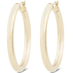 30MM Hoop Earrings, 14K Yellow Gold