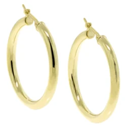 30MM Hoop Earrings, 14K Yellow Gold