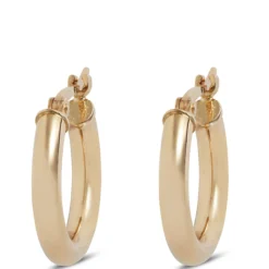 15MM Hoop Earrings, 14K Yellow Gold