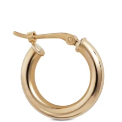 15MM Hoop Earrings, 14K Yellow Gold