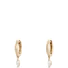 12.5MM Hoops With Dangling Marquise Diamonds