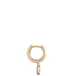 12.5MM Hoops With Dangling Marquise Diamonds