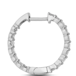 18MM Inside Out Diamond Hoop Earrings 14K, 1 ctw.