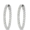 27MM Inside Out Diamond Hoops, 14K White Gold