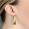 43MM Large Oval Hoop Earrings 14K