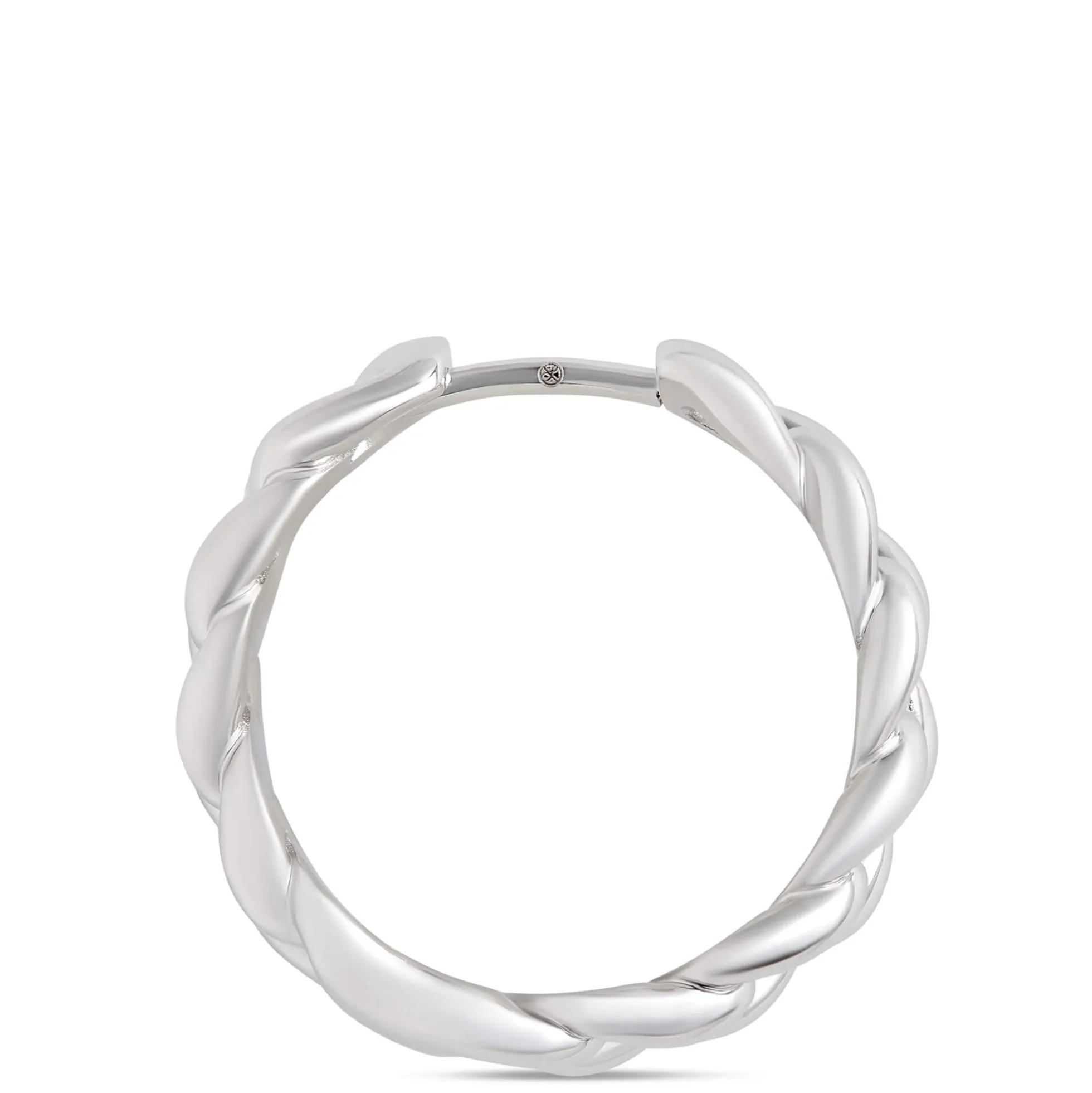 17MM Linked Hoop Earrings, Sterling Silver