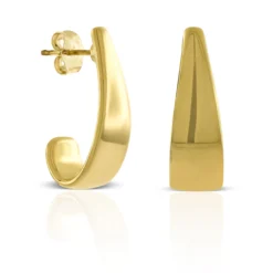 20MM Medium "J" Hoop Earrings 14K