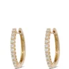17MM Oval Diamond Hoops, 14K Yellow Gold
