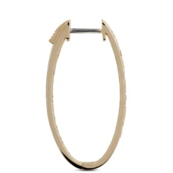 23MM Oval Hoop Confetti Diamond and Gold Earrings, 14K Yellow Gold