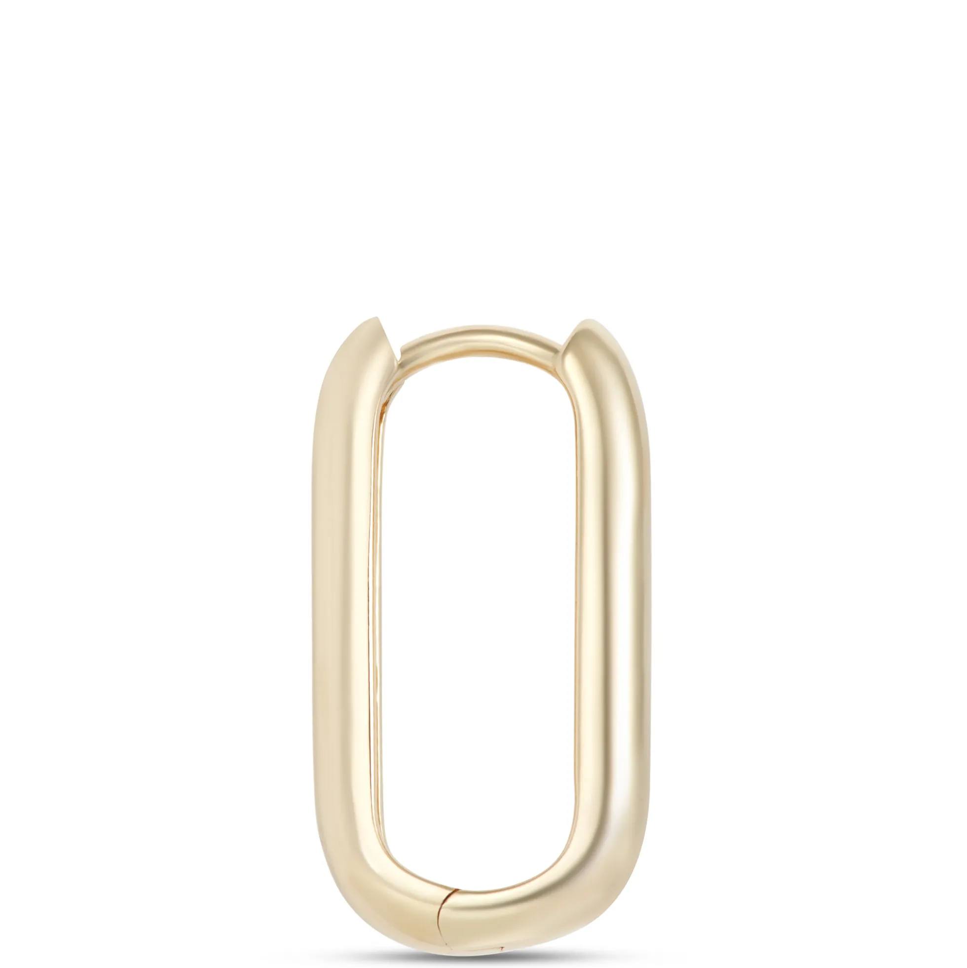 20MM Polished Oblong Hoops, 14k Yellow Gold