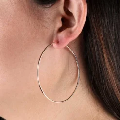 60MM Rose Gold Endless Hoop Earrings 14K