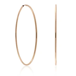 60MM Rose Gold Endless Hoop Earrings 14K
