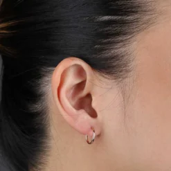 12MM Rose Gold Hoop Earrings 14K