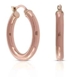 20MM Rose Gold Hoop Earrings 14K
