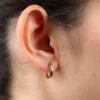 14MM Rose Gold Huggie Hoop Earrings 14K