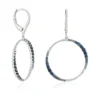 20MM Sapphire & Diamond Circle Earrings 14K